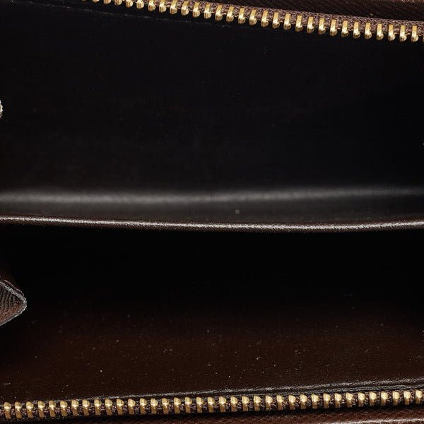 ルイ ヴィトン ダミエ ポルトフォイユ トレゾール 二つ折り財布 N61730 ブラウン PVC レザー レディース LOUIS VUITTON 【中古】