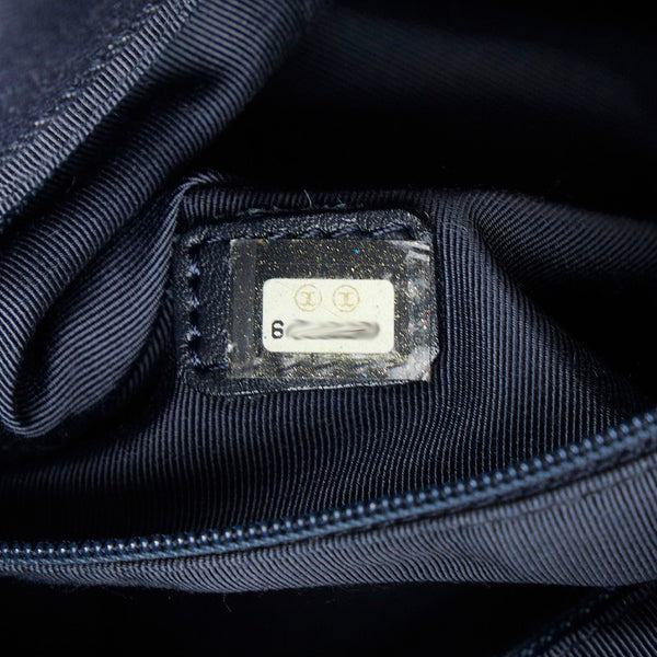 シャネル ココマーク デニム CC ハンドバッグ トートバッグ ネイビー ブラック キャンバス レザー レディース CHANEL 【中古】