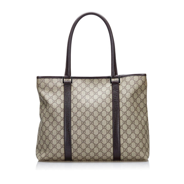 グッチ GGスプリーム トートバッグ 114288 ベージュ PVC レザー レディース GUCCI 【中古】