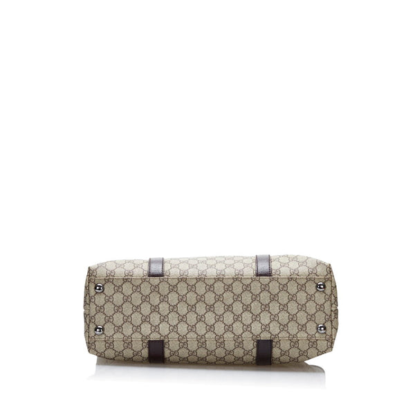 グッチ GGスプリーム トートバッグ 114288 ベージュ PVC レザー レディース GUCCI 【中古】