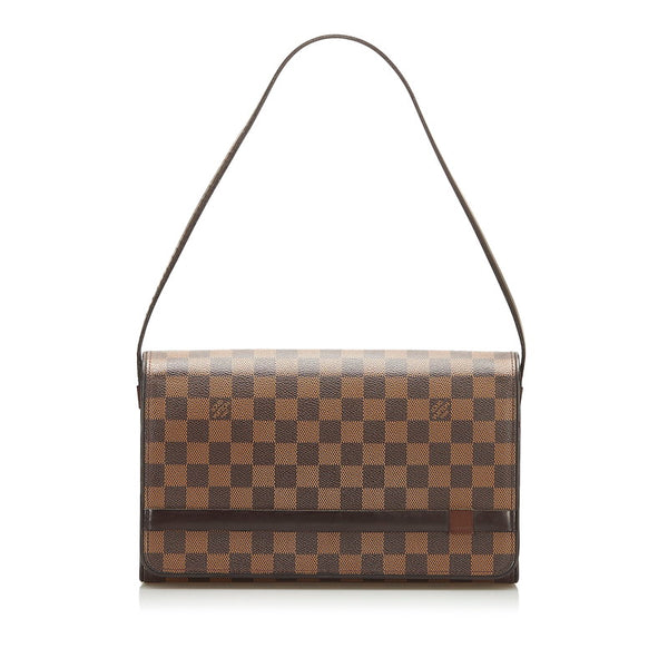 ルイ ヴィトン ダミエ トライベッカ ロン ショルダーバッグ ハンドバッグ N51160 ブラウン PVC レザー レディース LOUIS VUITTON 【中古】
