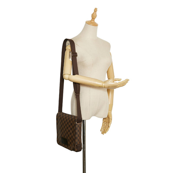 ルイ ヴィトン ダミエ ブルックリンPM 斜め掛け ショルダーバッグ N51210 エベヌ  ブラウン PVC レザー レディース LOUIS VUITTON 【中古】