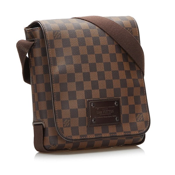ルイ ヴィトン ダミエ ブルックリンPM 斜め掛け ショルダーバッグ N51210 エベヌ  ブラウン PVC レザー レディース LOUIS VUITTON 【中古】