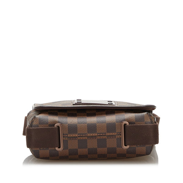 ルイ ヴィトン ダミエ ブルックリンPM 斜め掛け ショルダーバッグ N51210 エベヌ  ブラウン PVC レザー レディース LOUIS VUITTON 【中古】