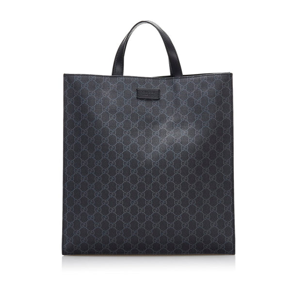 グッチ GGスプリーム トートバッグ ショルダーバッグ 2WAY 495559 ブラック PVC レザー レディース GUCCI 【中古】