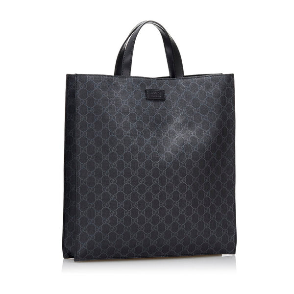 グッチ GGスプリーム トートバッグ ショルダーバッグ 2WAY 495559 ブラック PVC レザー レディース GUCCI 【中古】