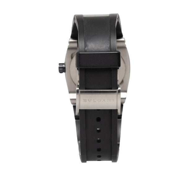 ブルガリ エルゴン ボーイズ 腕時計 EG35S 自動巻き ブラック文字盤 ステンレススチール ラバー メンズ BVLGARI 【中古】