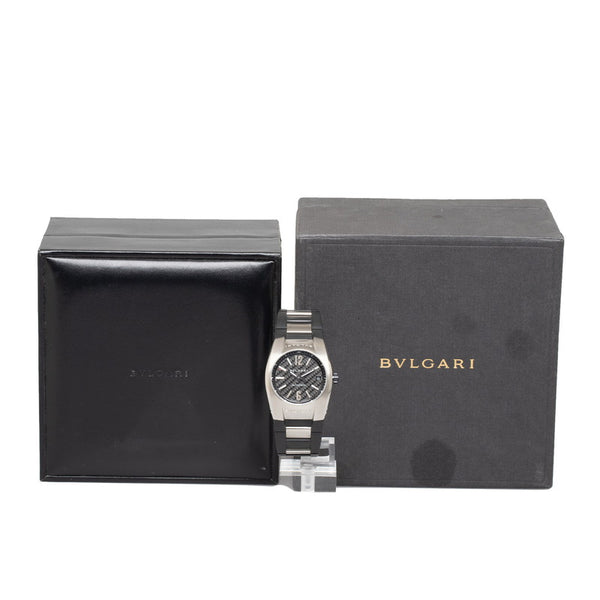 ブルガリ エルゴン ボーイズ 腕時計 EG35S 自動巻き ブラック文字盤 ステンレススチール ラバー メンズ BVLGARI 【中古】