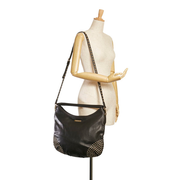 バーバリー スタッズ ワンショルダーバッグ 2WAY ブラック レザー レディース BURBERRY 【中古】