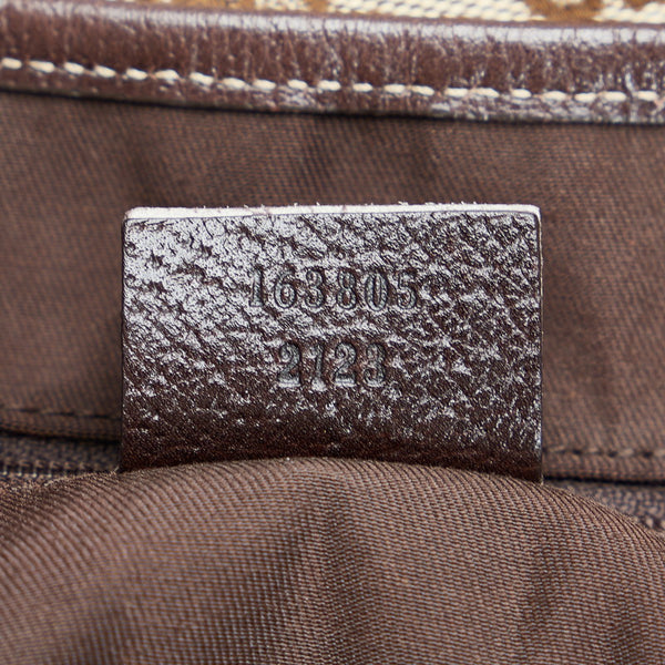 グッチ GGキャンバス プリンシー リボン ハンドバッグ トートバッグ 163805 ブラウン キャンバス レザー レディース GUCCI 【中古】