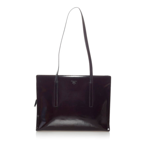プラダ ショルダーバッグ トートバッグ ブラウン レザー レディース PRADA 【中古】