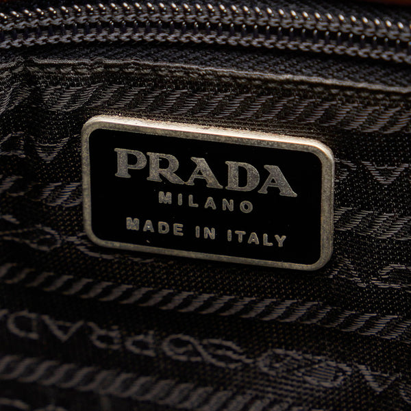 プラダ ショルダーバッグ トートバッグ ブラウン レザー レディース PRADA 【中古】