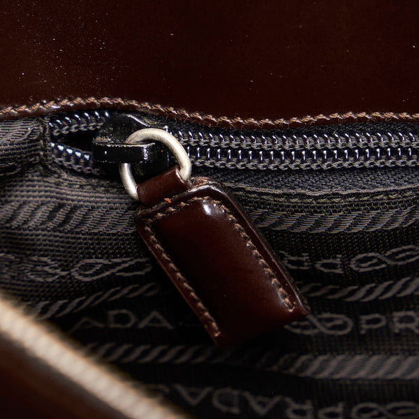 プラダ ショルダーバッグ トートバッグ ブラウン レザー レディース PRADA 【中古】