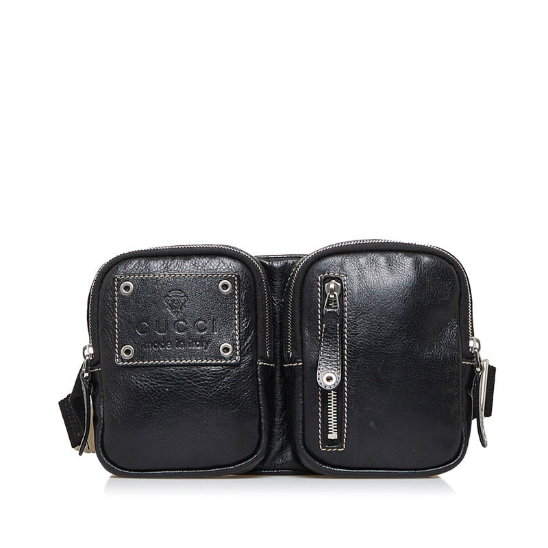 グッチ ウエストバッグ ボディバッグ 201846 ブラック レザー レディース GUCCI 【中古】