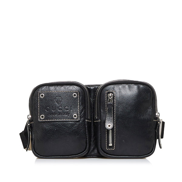 グッチ ウエストバッグ ボディバッグ 201846 ブラック レザー レディース GUCCI 【中古】