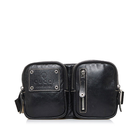 グッチ ウエストバッグ ボディバッグ 201846 ブラック レザー レディース GUCCI 【中古】