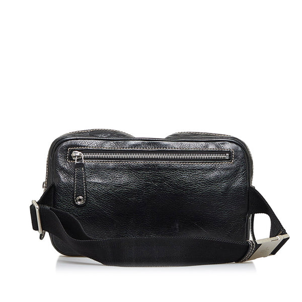 グッチ ウエストバッグ ボディバッグ 201846 ブラック レザー レディース GUCCI 【中古】