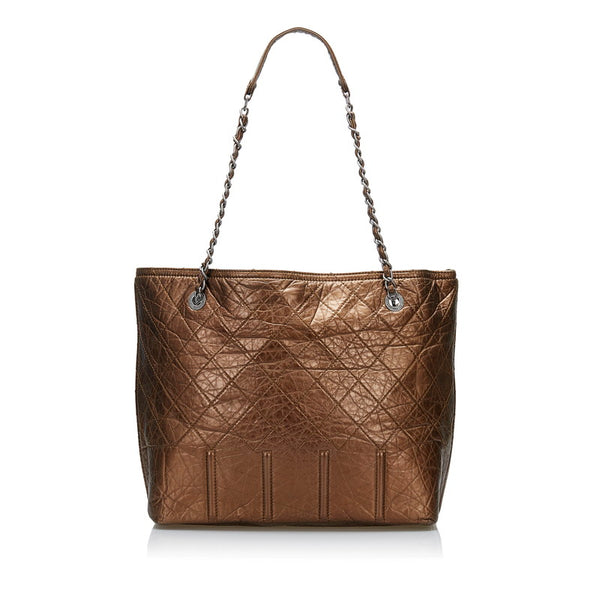 シャネル ココマーク チェーン ショルダーバッグ トートバッグ ブラウン ブロンズ シルバー金具 レザー レディース CHANEL 【中古】