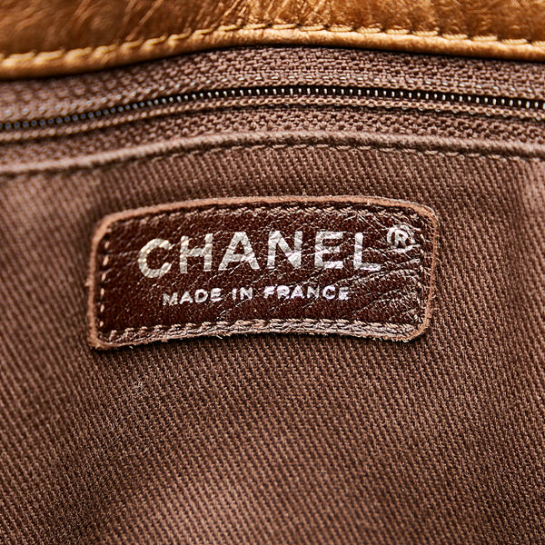 シャネル ココマーク チェーン ショルダーバッグ トートバッグ ブラウン ブロンズ シルバー金具 レザー レディース CHANEL 【中古】