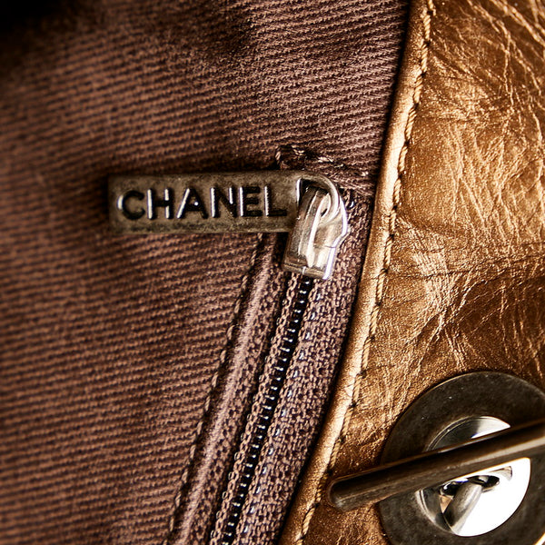 シャネル ココマーク チェーン ショルダーバッグ トートバッグ ブラウン ブロンズ シルバー金具 レザー レディース CHANEL 【中古】