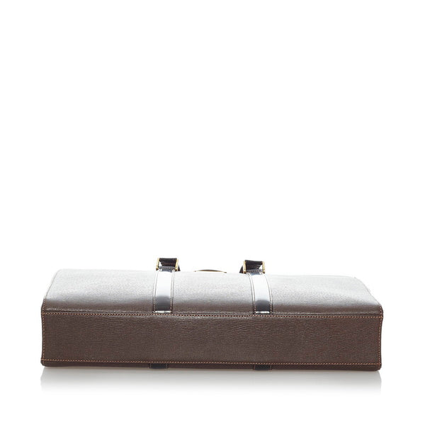 バーバリー ブラウン レザー ビジネスバッグ メンズ BURBERRY 【中古】