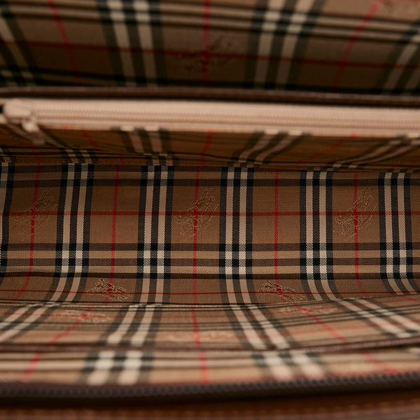 バーバリー ブラウン レザー ビジネスバッグ メンズ BURBERRY 【中古】