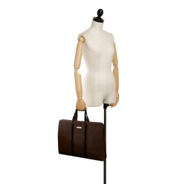 バーバリー ブラウン レザー ビジネスバッグ メンズ BURBERRY 【中古】