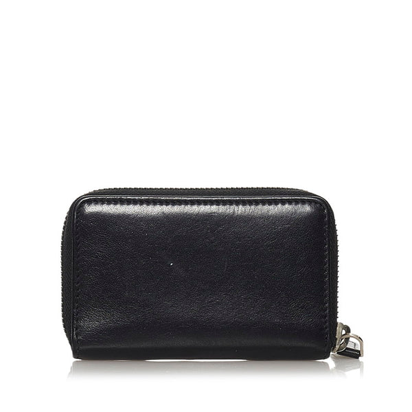 バレンシアガ ロゴパンチング ラウンドジップ コインケース 458607 ブラック レザー メンズ BALENCIAGA 【中古】