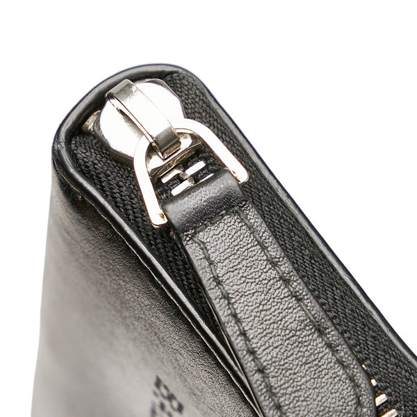 バレンシアガ ロゴパンチング ラウンドジップ コインケース 458607 ブラック レザー メンズ BALENCIAGA 【中古】