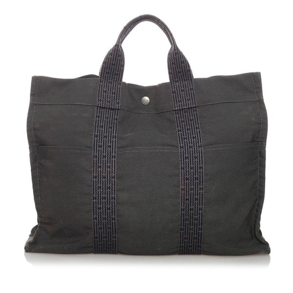 エルメス エールライン MM トートバッグ グレー キャンバス メンズ HERMES 【中古】