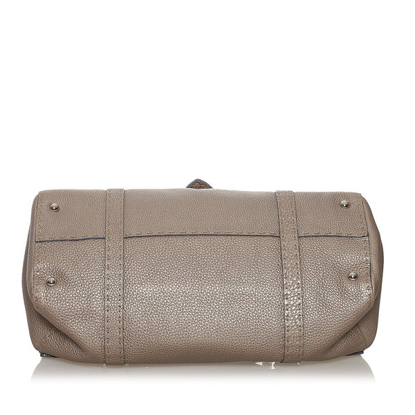 フェンディ セレリア ハンドバッグ 8BR442 メタリックベージュ ゴールド レザー レディース FENDI 【中古】