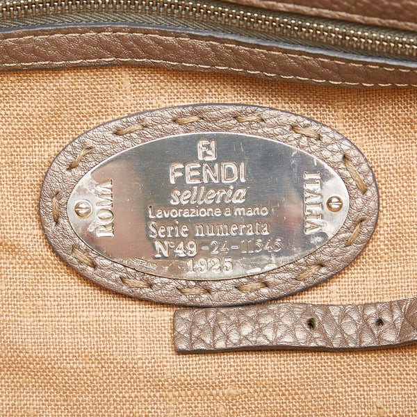 フェンディ セレリア ハンドバッグ 8BR442 メタリックベージュ ゴールド レザー レディース FENDI 【中古】