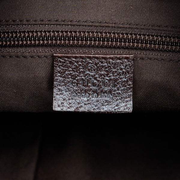 グッチ GGキャンバス ショルダーバッグ ホーボーバッグ 122790 ベージュ ブラウン キャンバス レザー レディース GUCCI 【中古】