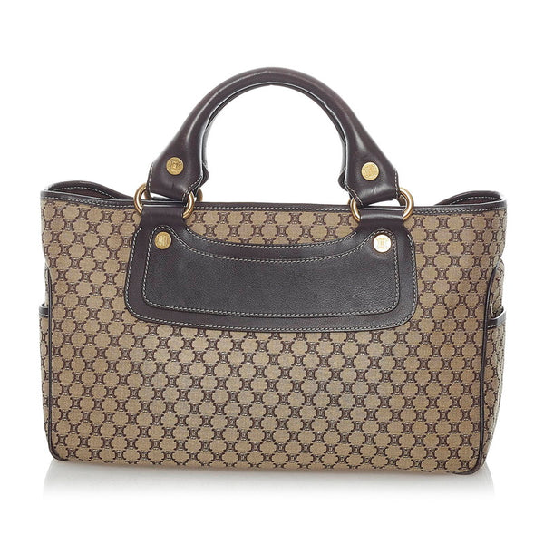 セリーヌ ブギーバッグ ベージュ キャンバス レザー ハンドバッグ レディース CELINE 【中古】