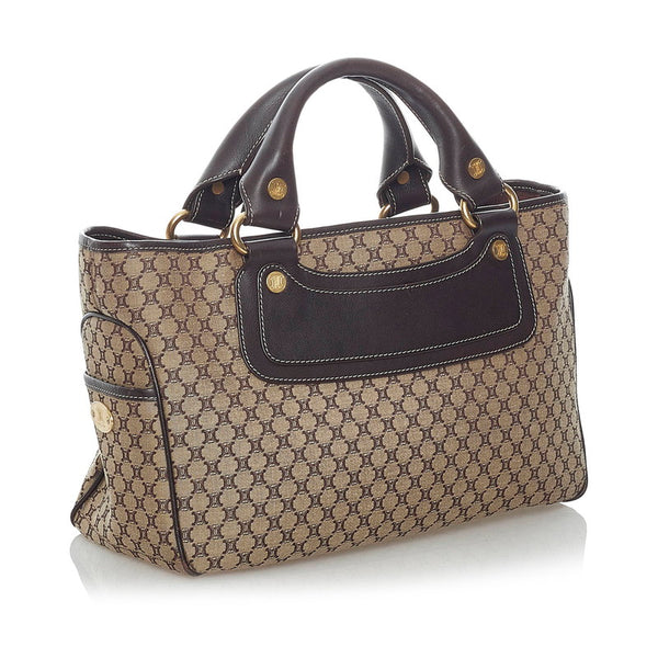 セリーヌ ブギーバッグ ベージュ キャンバス レザー ハンドバッグ レディース CELINE 【中古】