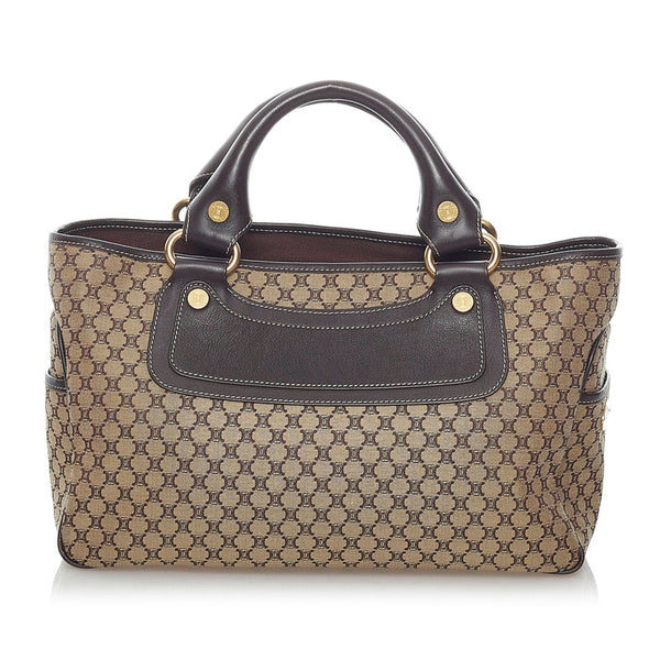 セリーヌ ブギーバッグ ベージュ キャンバス レザー ハンドバッグ レディース CELINE 【中古】