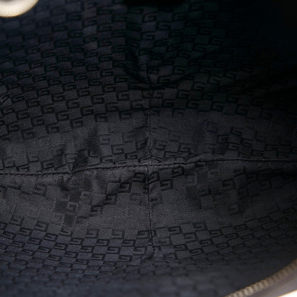 グッチ インターロッキングG ワンショルダーバッグ 114871 ブラック キャンバス レザー レディース GUCCI 【中古】