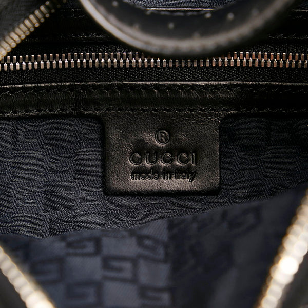 グッチ インターロッキングG ワンショルダーバッグ 114871 ブラック キャンバス レザー レディース GUCCI 【中古】
