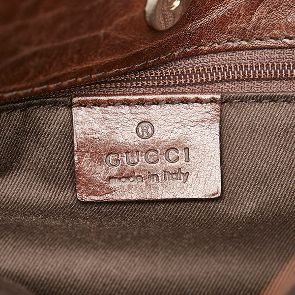 グッチ GGキャンバス ホースビット ワンショルダー 101975 ダークブラウン キャンバス レザー レディース GUCCI 【中古】