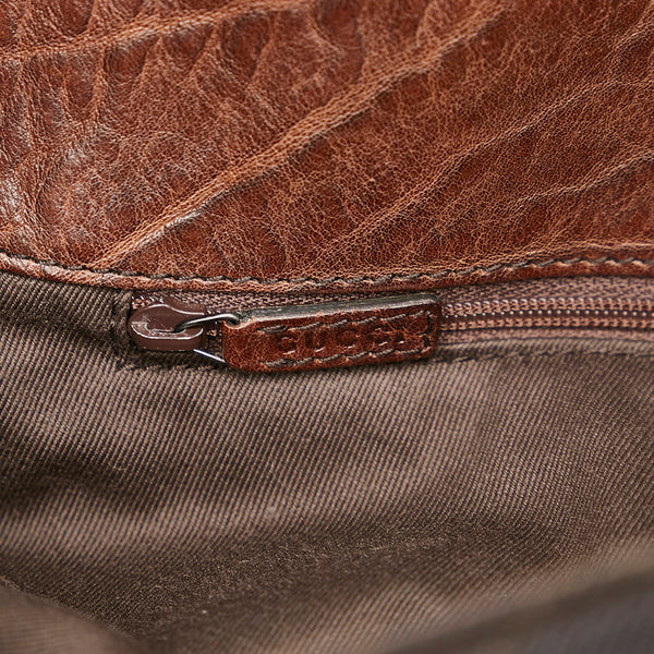 グッチ GGキャンバス ホースビット ワンショルダー 101975 ダークブラウン キャンバス レザー レディース GUCCI 【中古】