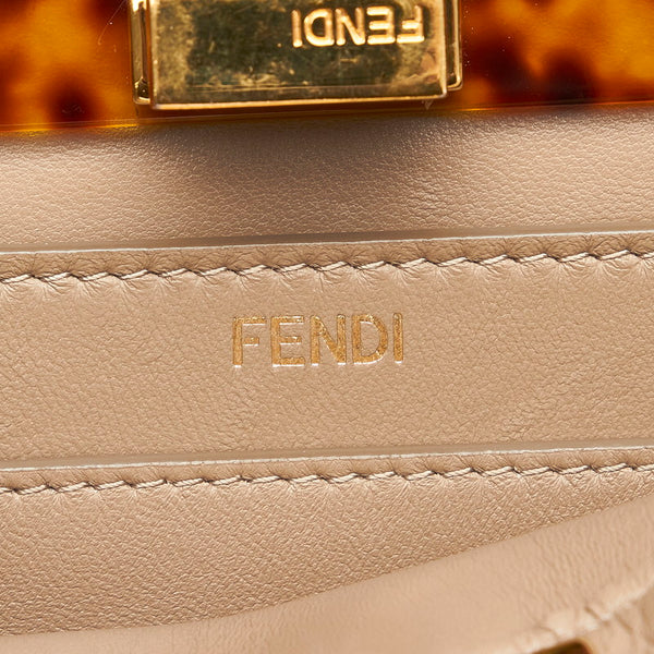 フェンディ ピーカブー アイシーユー スモール  ハンドバッグ ショルダーバッグ 2WAY 8BN327 グレージュ グレー レザー レディース FENDI 【中古】