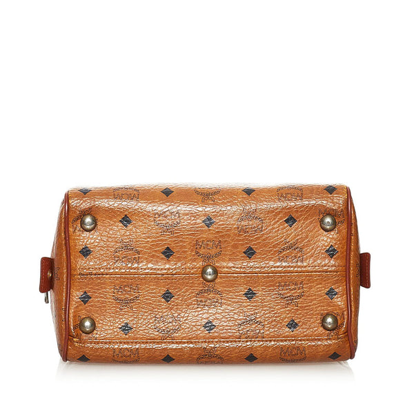 エム シー エム ヴィセトス ハンドバッグ ミニボストン ブラウン PVC レザー レディース MCM 【中古】