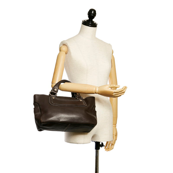 セリーヌ ブギーバッグ ブラウン レザー ハンドバッグ レディース CELINE 【中古】