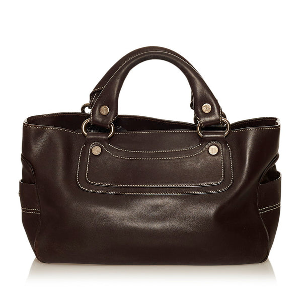セリーヌ ブギーバッグ ブラウン レザー ハンドバッグ レディース CELINE 【中古】
