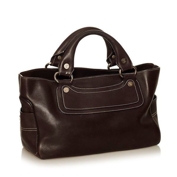 セリーヌ ブギーバッグ ブラウン レザー ハンドバッグ レディース CELINE 【中古】
