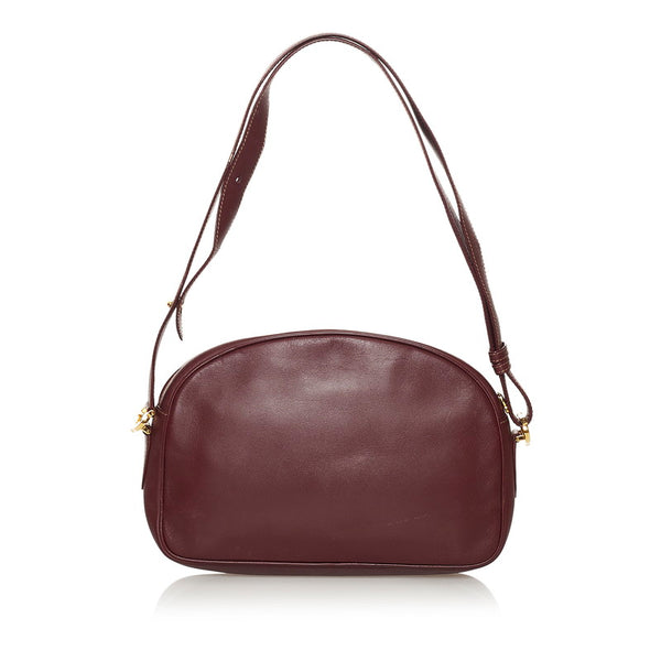 カルティエ マスト 肩掛け ショルダーバッグ ワインレッド レザー レディース CARTIER 【中古】