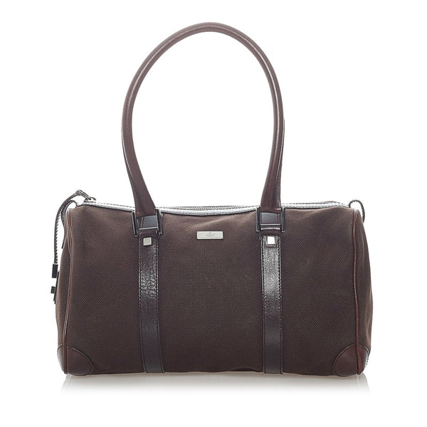 グッチ ハンドバッグ ミニボストン ブラウン キャンバス レザー レディース GUCCI 【中古】