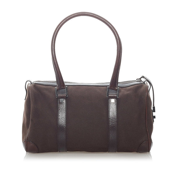 グッチ ハンドバッグ ミニボストン ブラウン キャンバス レザー レディース GUCCI 【中古】