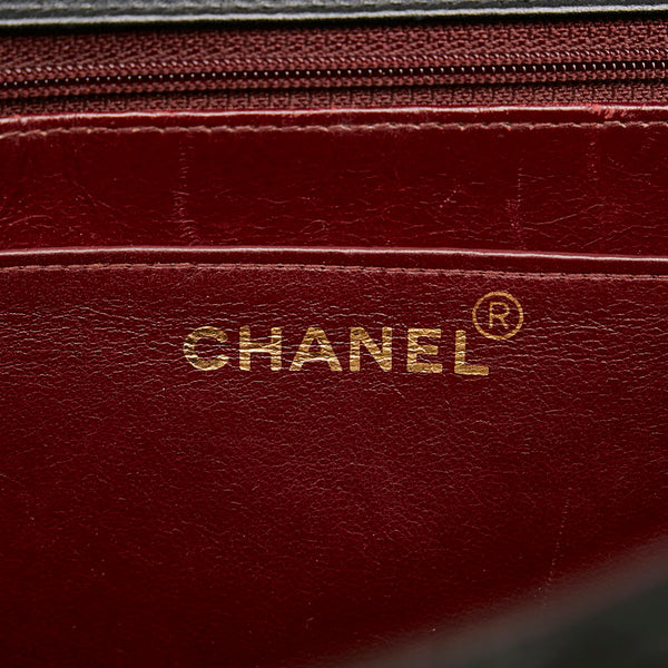 シャネル デカマトラッセ ココマーク チェーン ショルダーバッグ ブラック ラムスキン レディース CHANEL 【中古】