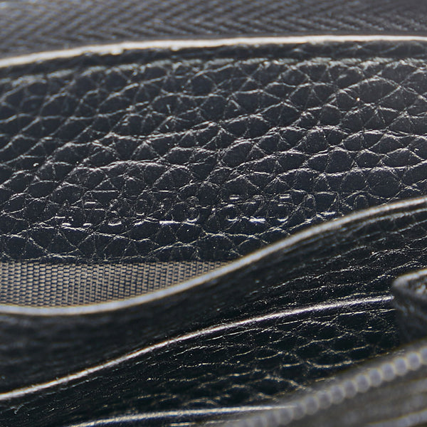 グッチ メタルGG ドリアン ラウンドファスナー 長財布 473928 ブラック レザー メンズ GUCCI 【中古】